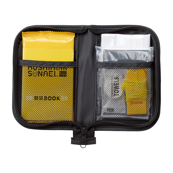 モシモニソナエル 防災ポーチ7点セット【最安値360円】｜ノベルティ