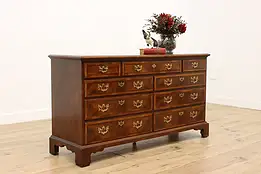 Henredon Aston Court Vintage Executive or Library Desk, Burl & Leather
