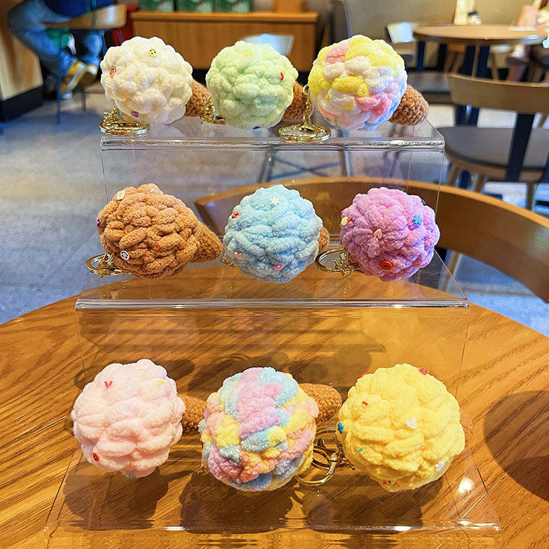 アイスクリーム 編み物 キーチャーム キーホルダー キーリング キー