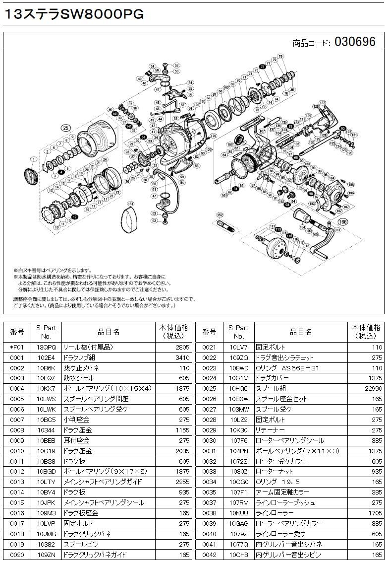 13ステラSW 8000番クラス 純正スプール（PG, HG）商品コード：030696