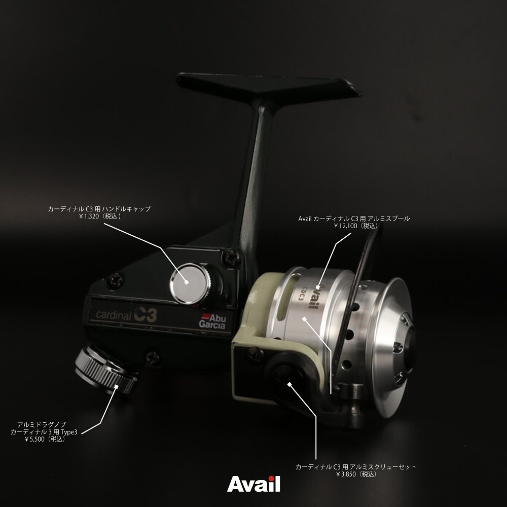 Avail/アベイル】ABU アルミドラグノブ カーディナル3用 TYPE3【DNOB