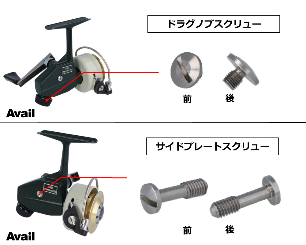 Avail/アベイル】ABU カーディナル3用 ステンスクリューセット