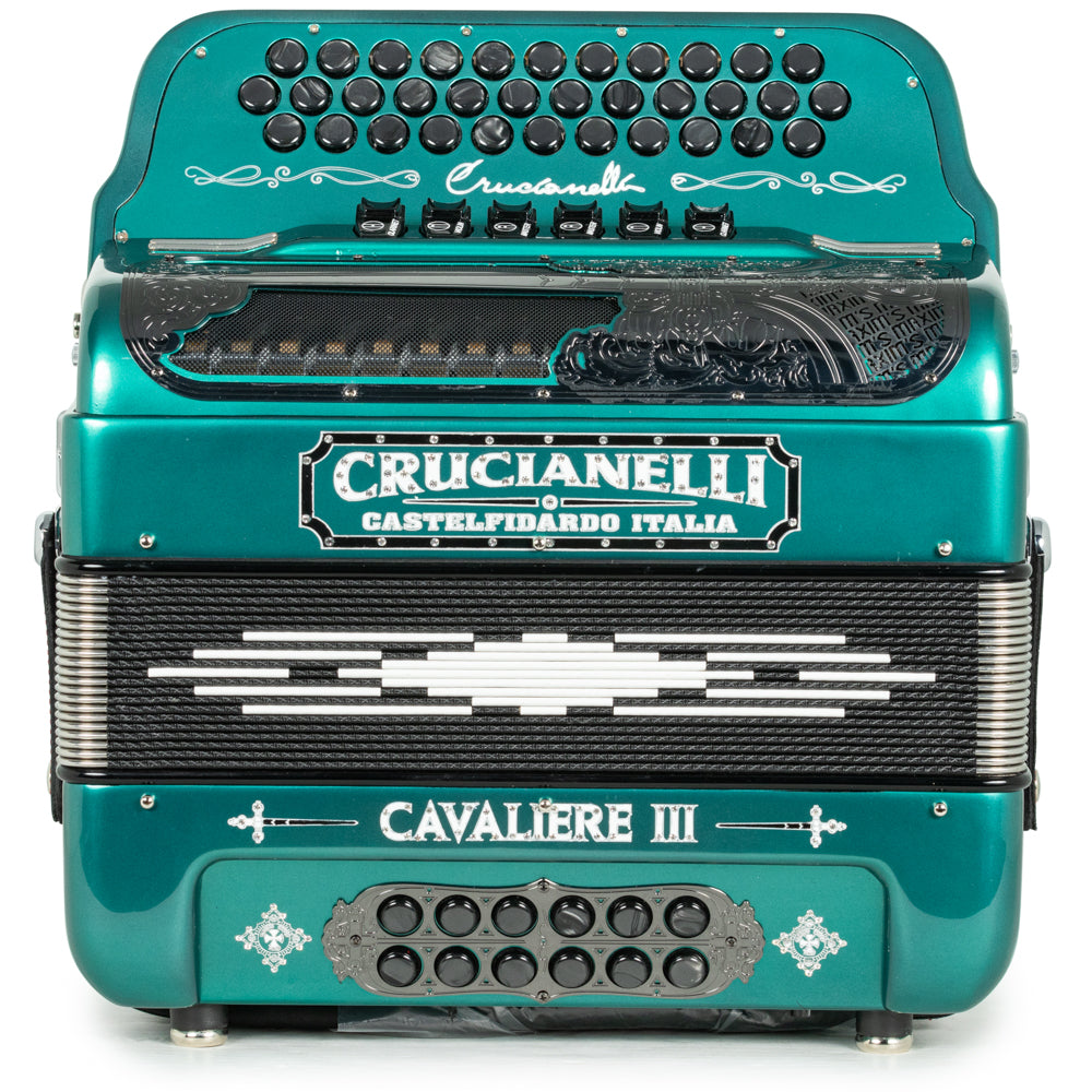 Crucianelli Cavaliere III 6 Switch 2-Tone EAD-GCF Accordion in Teal wi