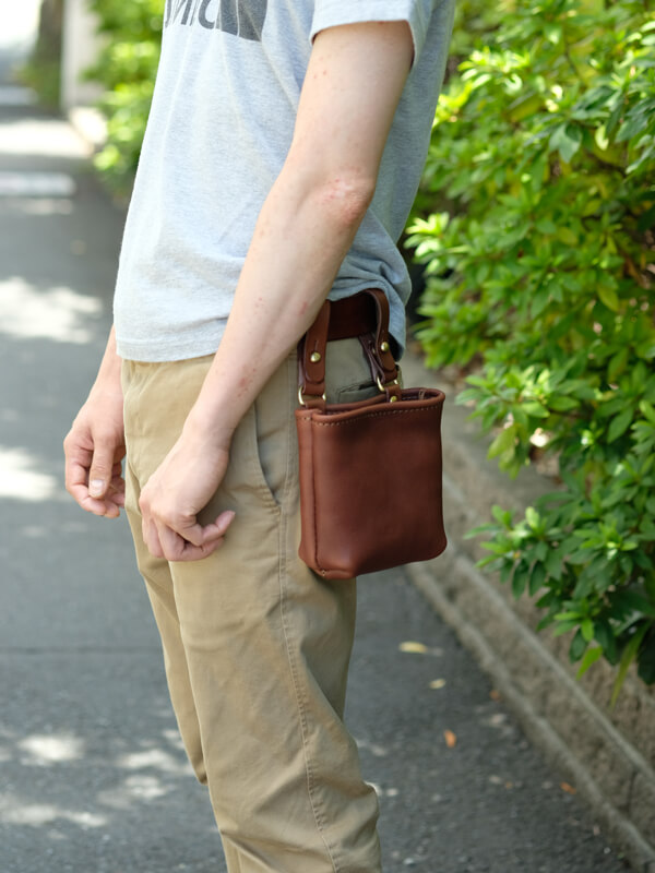 人気の腰袋ベルトポーチを極厚ソフトレザーで作った特別仕様 / 革鞄の