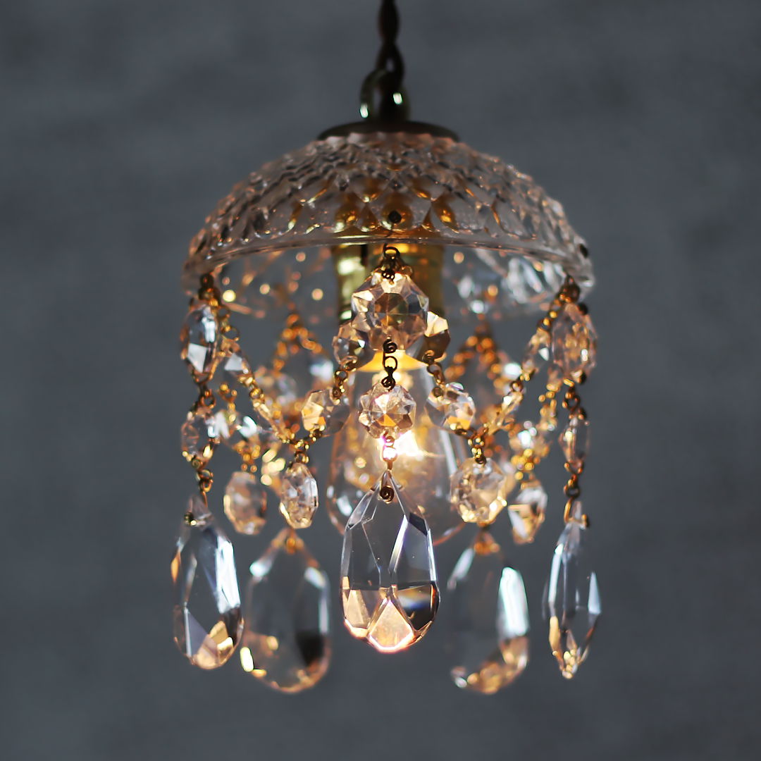 ヴィンテージミニシャンデリアプリズムペンダントライト｜アンティーク