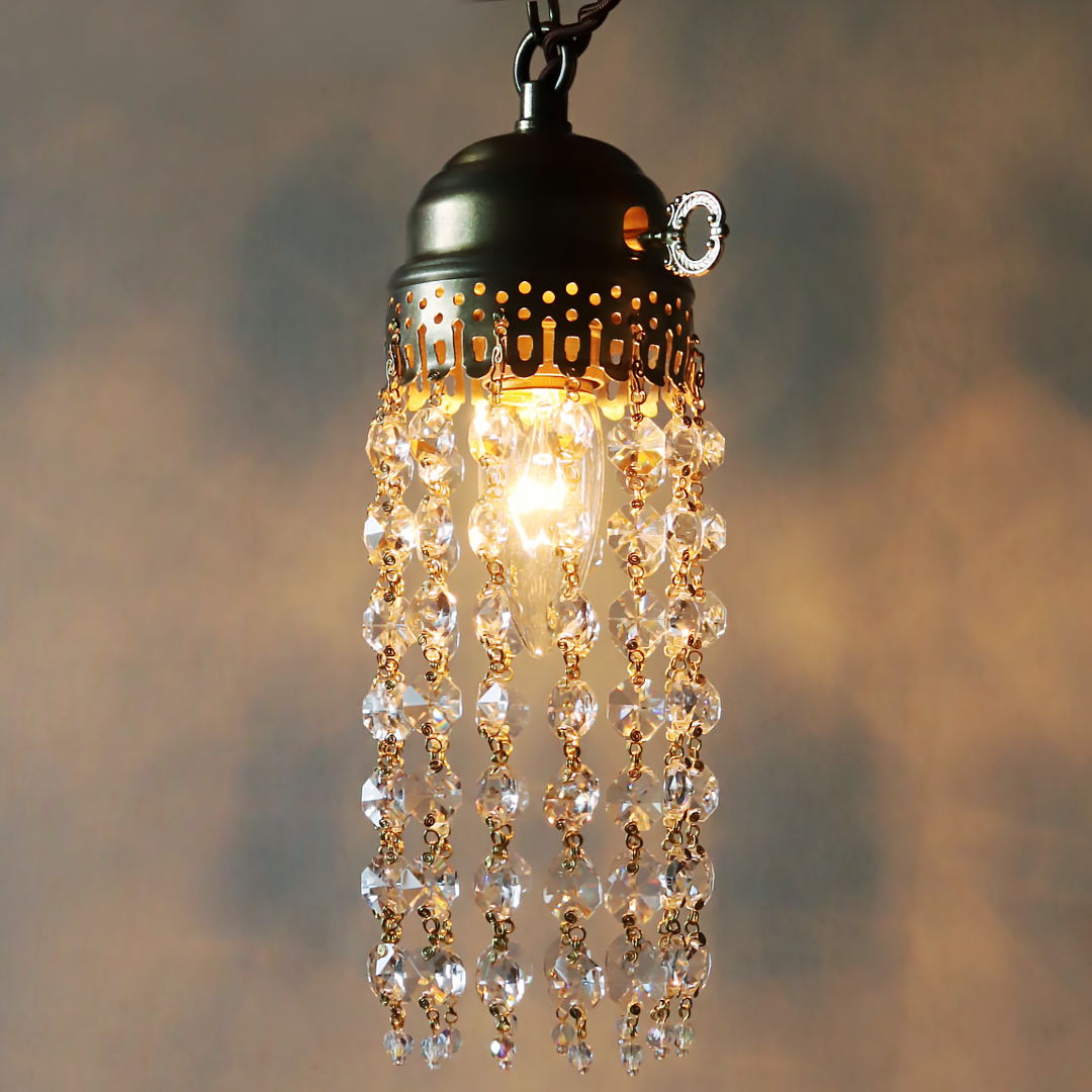 ヴィンテージミニシャンデリアオクタゴンプリズムペンダントライト