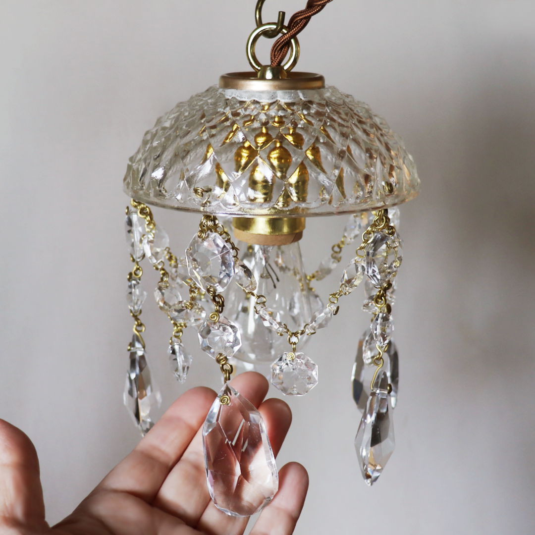 ヴィンテージミニシャンデリアプリズムペンダントライト｜アンティーク
