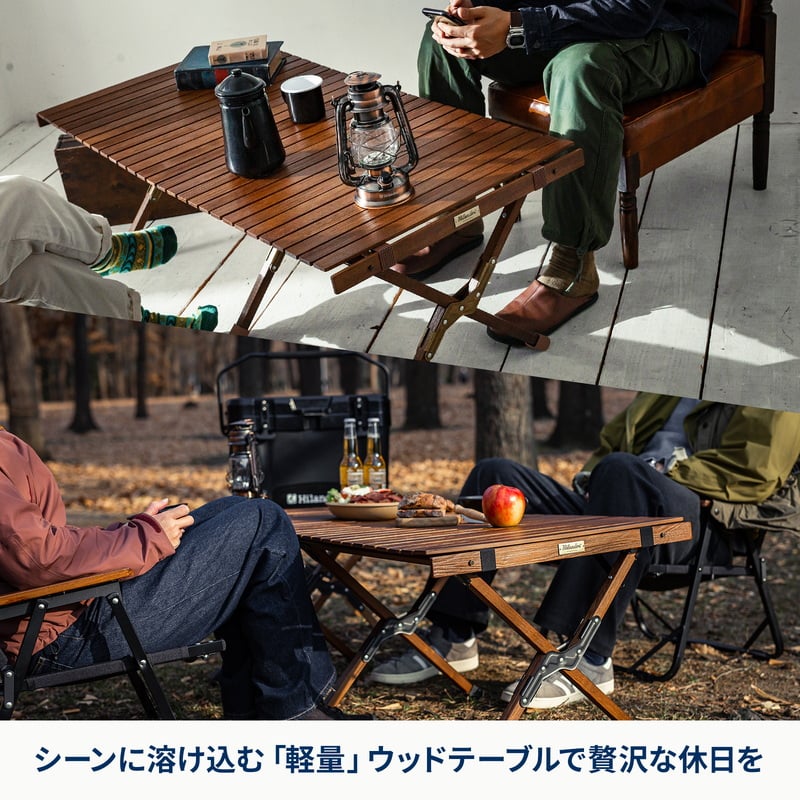 ウッドロールトップテーブルLIGHT 90 アウトドア キャンプ ロー