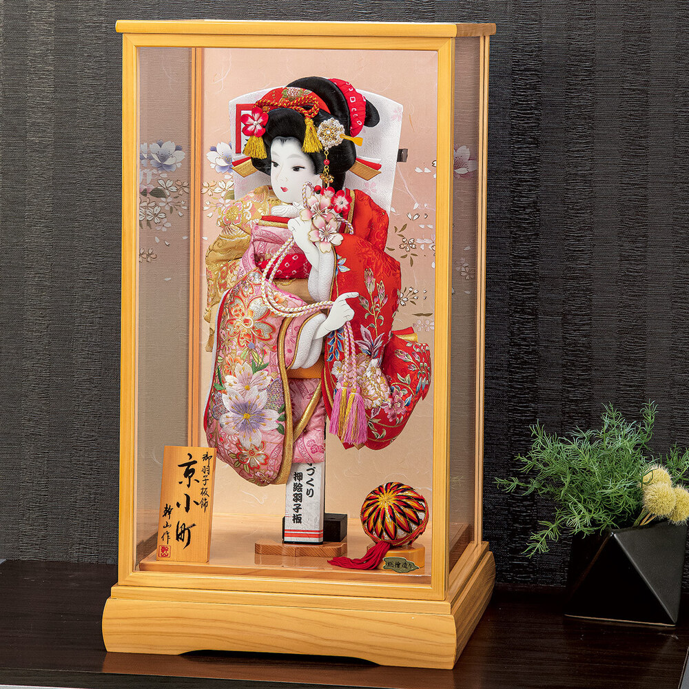 羽子板ケース入り飾りセット【P6519】 艶やかに！華やかに！上品に