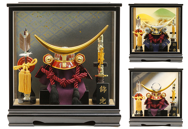 五月人形兜収納セット【P96104】 上杉謙信公をデザインした雄大な