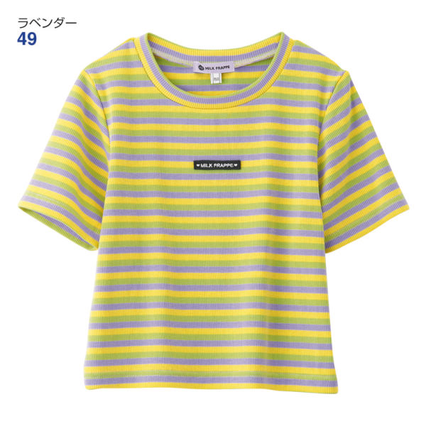 MiLK FRAPPE カラフルボーダーチビリブTシャツ【130～160cm】 | 激安靴