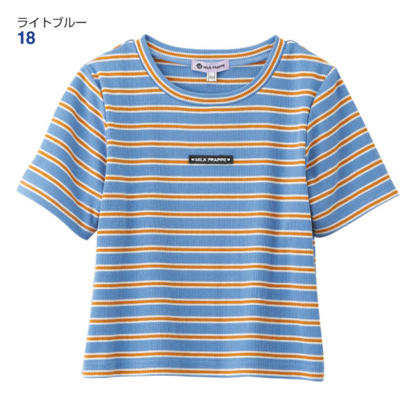 MiLK FRAPPE カラフルボーダーチビリブTシャツ【130～160cm】 | 激安靴