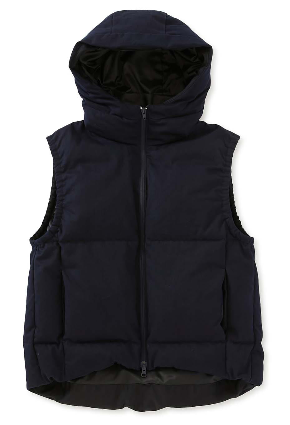 ランバン ファーフード付き ダウンベスト L LANVIN ランバン ファー