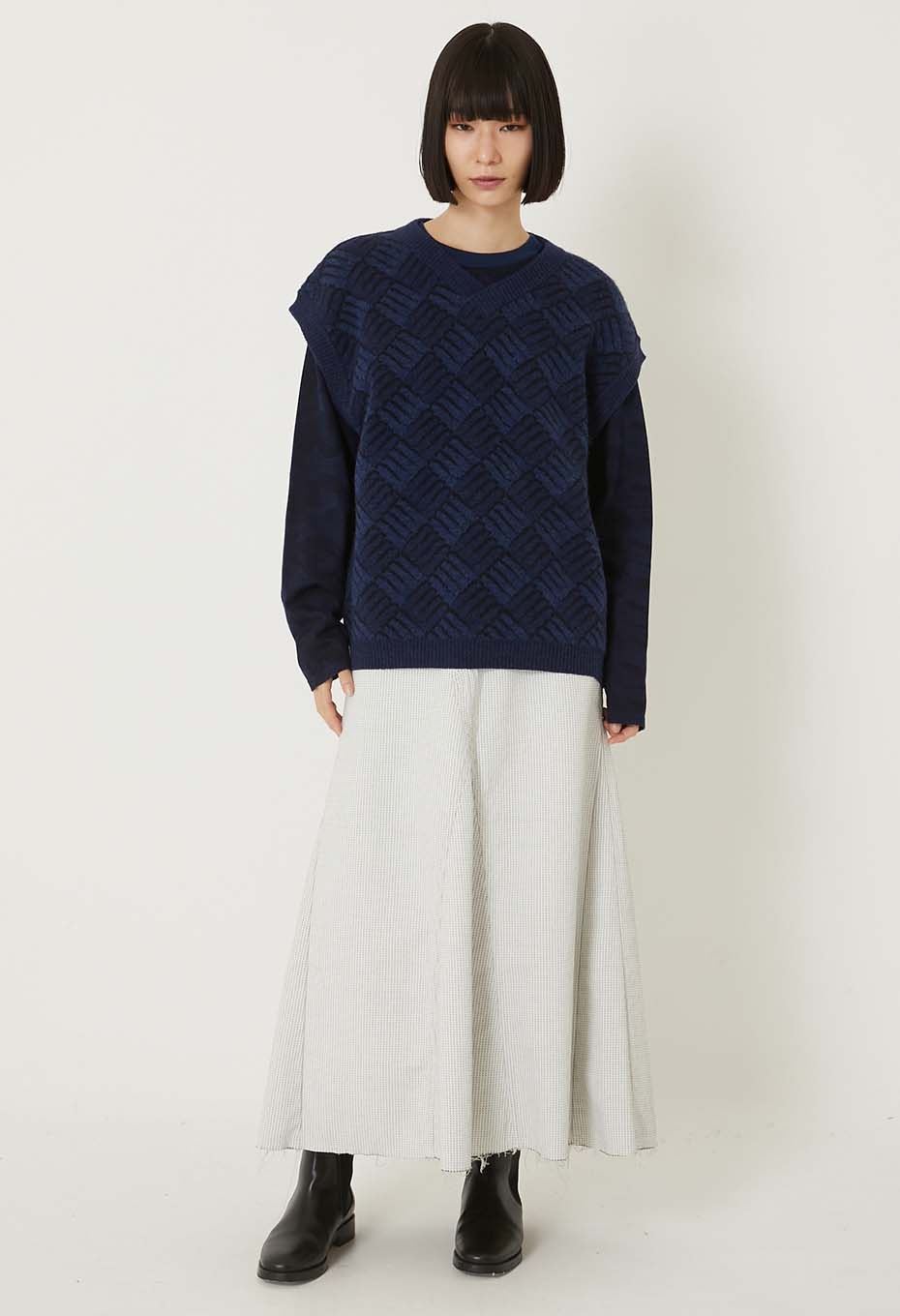 カゼナミニット Vネック ベスト | BLUE BLUE JAPAN | ハリウッド