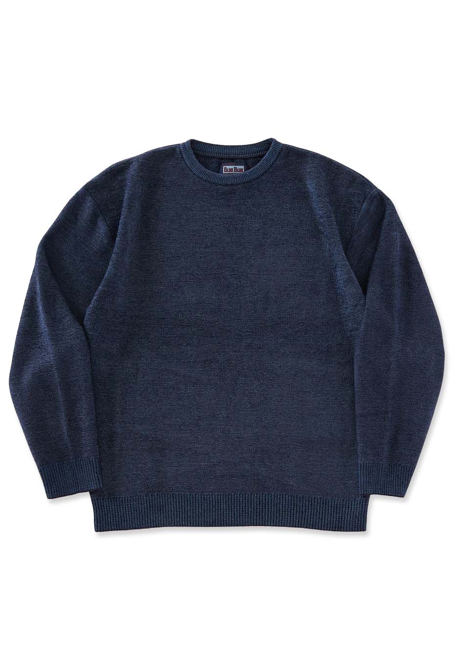 シルキーモール メランジ クルーネックニット | BLUE BLUE