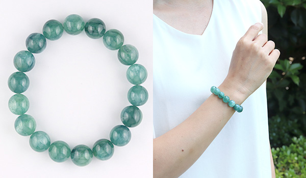 大玉ブレス（タンザニア産グリーンカイヤナイト）11.5～12mm