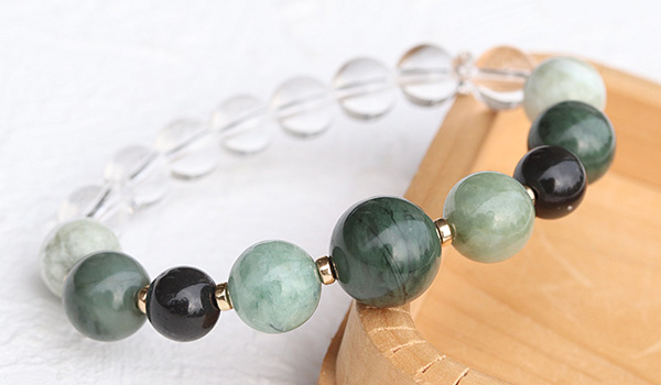 デザインブレス（出雲めのう・糸魚川翡翠・サヌカイト・糸魚川翡翠［淡