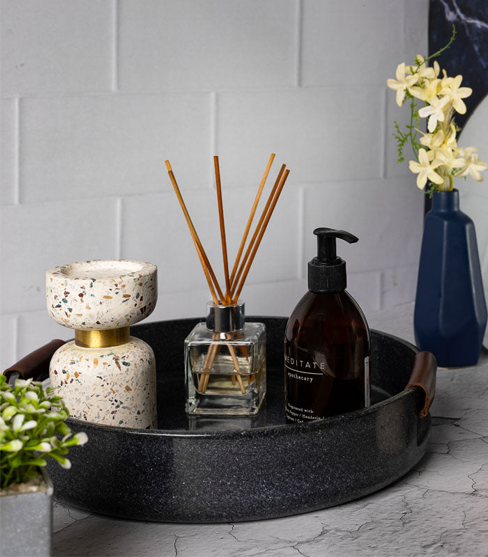 黒大理石 象嵌 トレー black marble inlay tray Black Marble Inlay