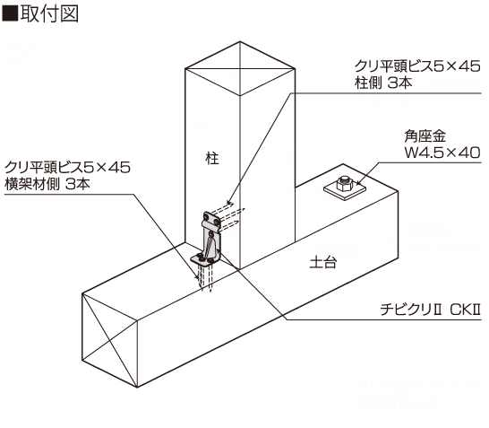 仕口金物（柱頭・柱脚）】チビクリⅡ CKⅡ | 製品案内 | 株式会社栗山
