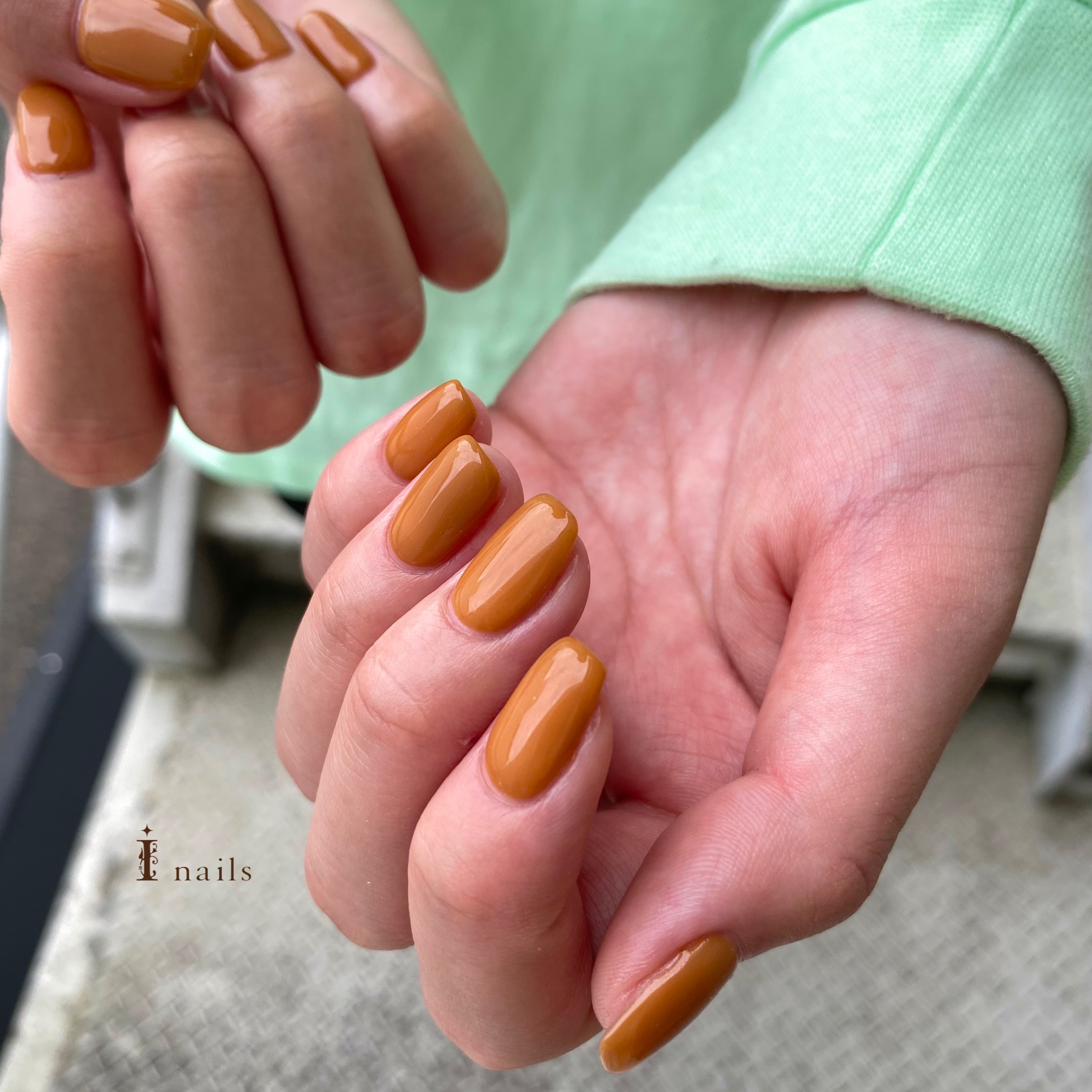 キャメルワンカラーネイル | 天神のネイルサロン【アイネイルズ天神大