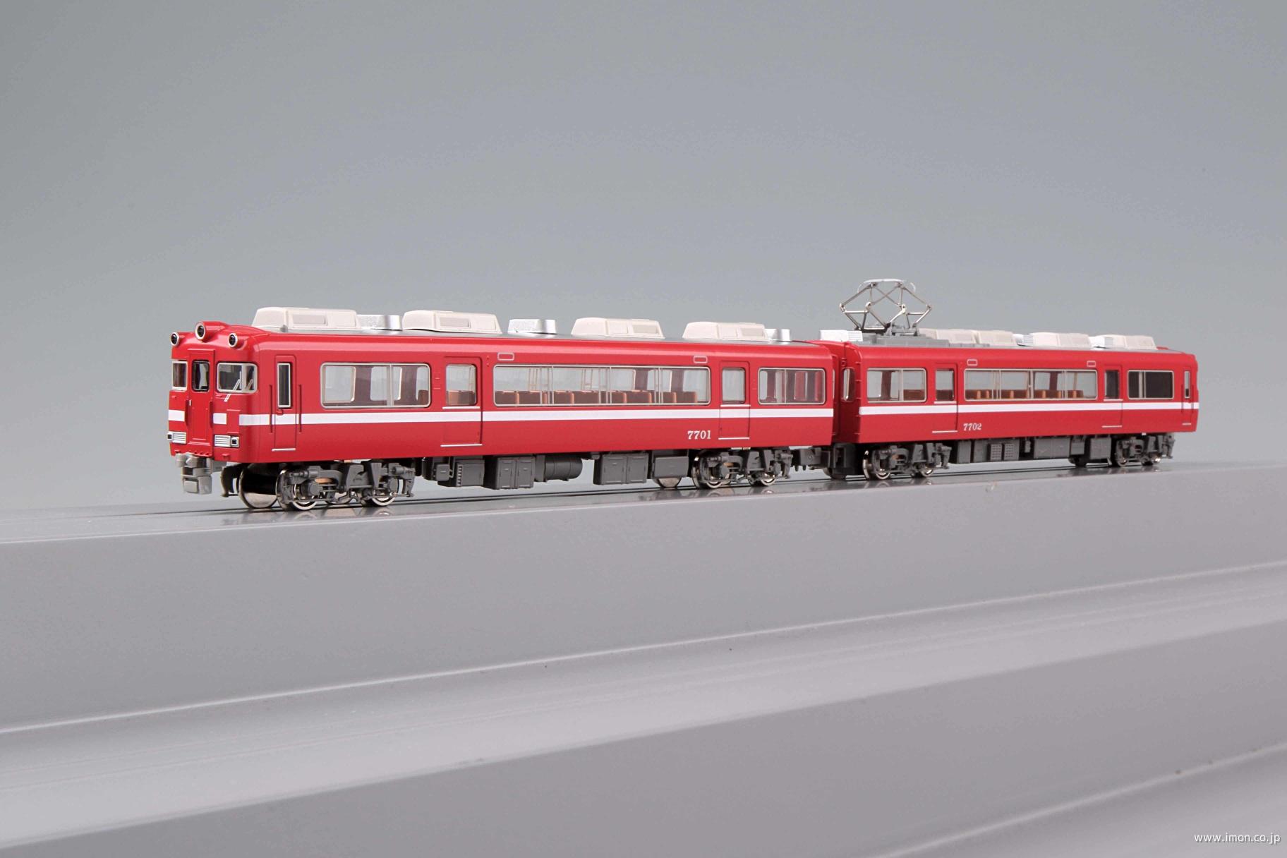 名鉄7700系 白帯車1990（妻面窓付き）基本2両 動力付き