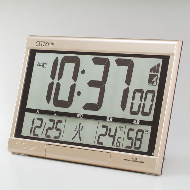 大型報時デジタルクロック！シチズンデジタル電波置き掛け兼用時計