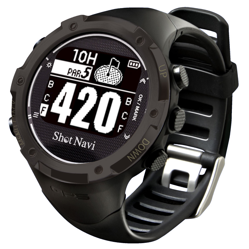Shot Navi W1-GL Golf GPS Watch - Black at InTheHoleGolf.com