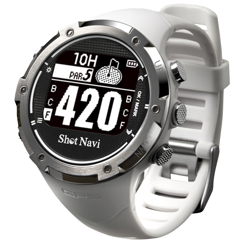 Shot Navi W1-GL Golf GPS Watch - White at InTheHoleGolf.com