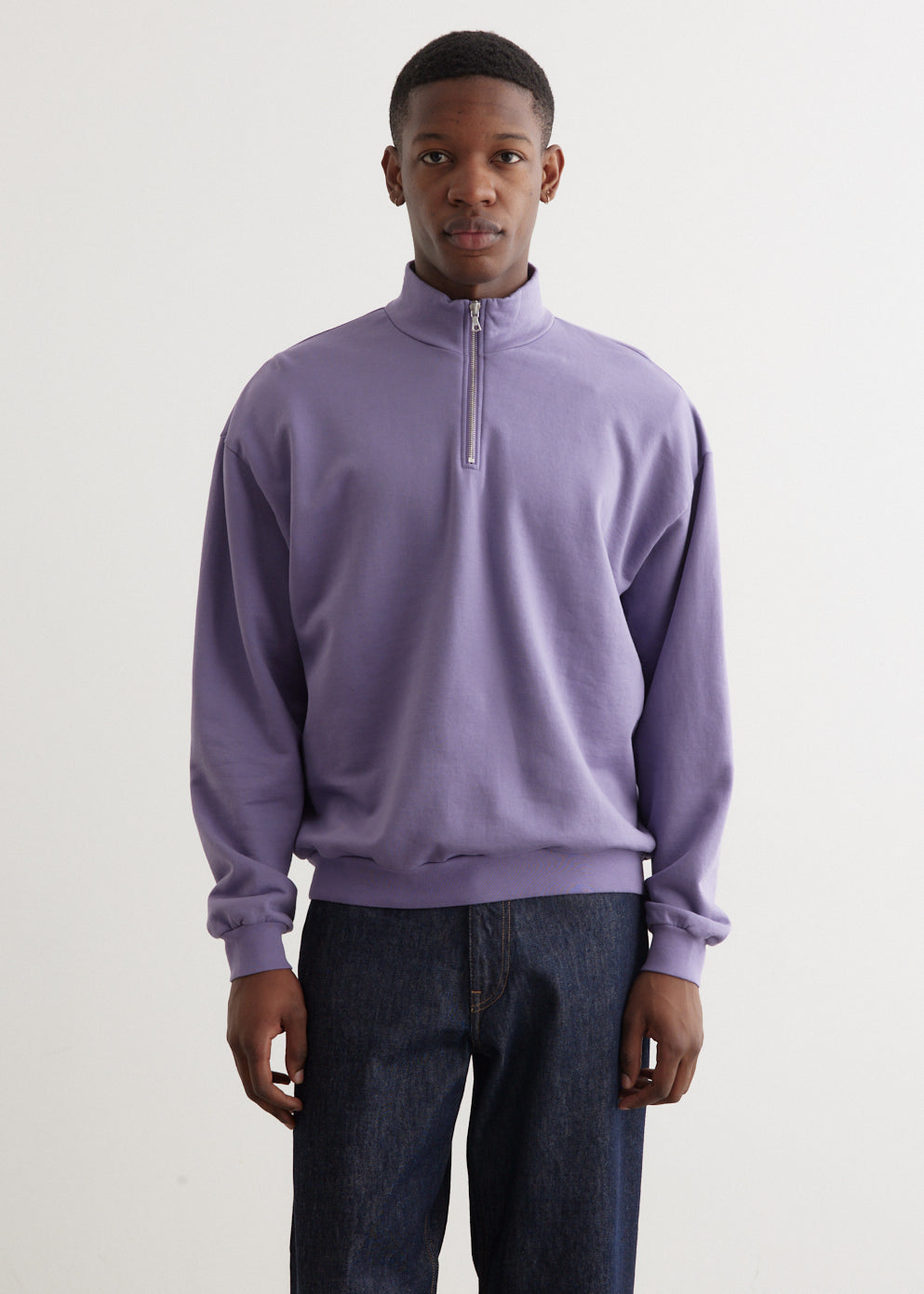 トップス ELASTIC HIGH GAUGE SWEAT HALF ZIP 4 Elastic High Gauge