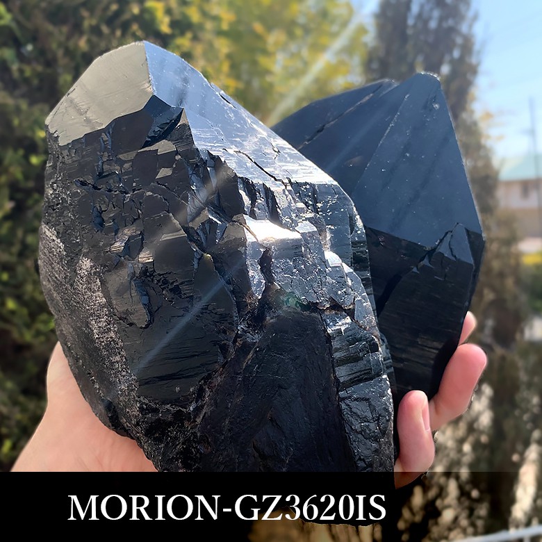 山東省産] 天然モリオン原石クラスター/ナチュラルポイントタイプ