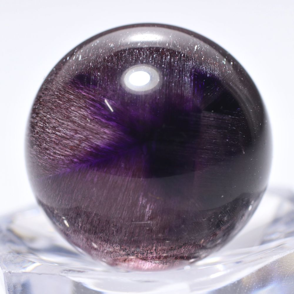 アメジストスーパーセブン丸玉/スフィア（直径約22.2mm・高透明度