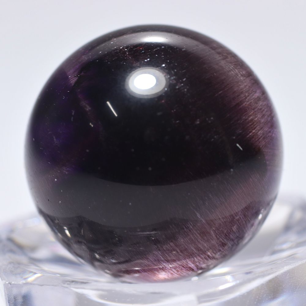 アメジストスーパーセブン丸玉/スフィア（直径約22.2mm・高透明度