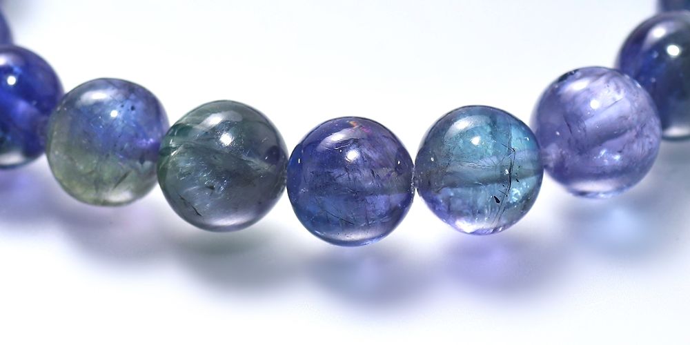 トップクォリティ]バイカラータンザナイトブレスレット（約10mm玉