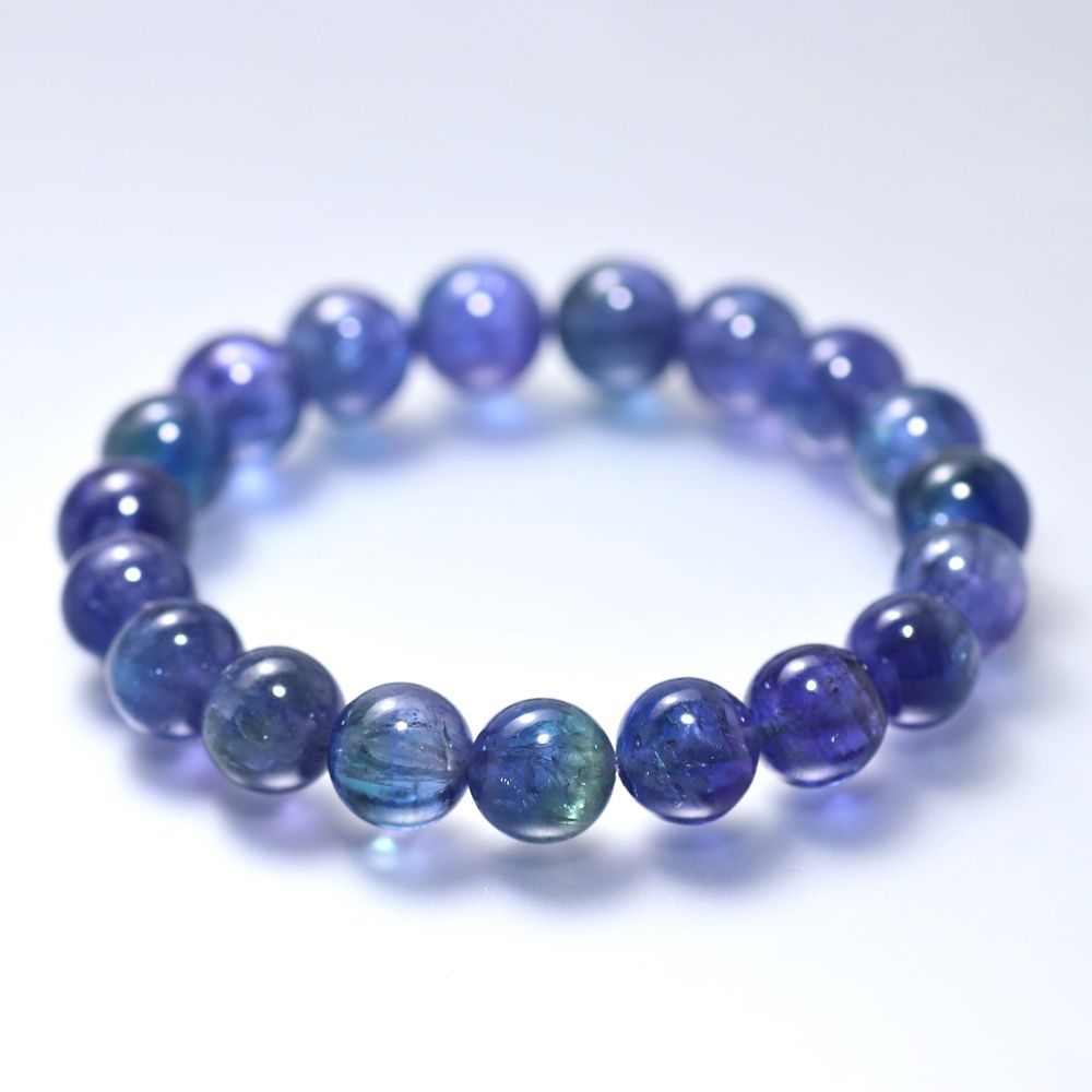 高品質++]バイカラータンザナイトブレスレット（約11mm玉） - 埼玉県