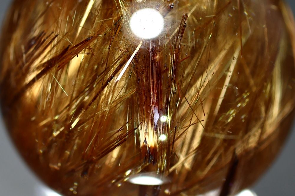 高品質++]ブラジル産ゴールドタイガールチルクォーツ丸玉/スフィア