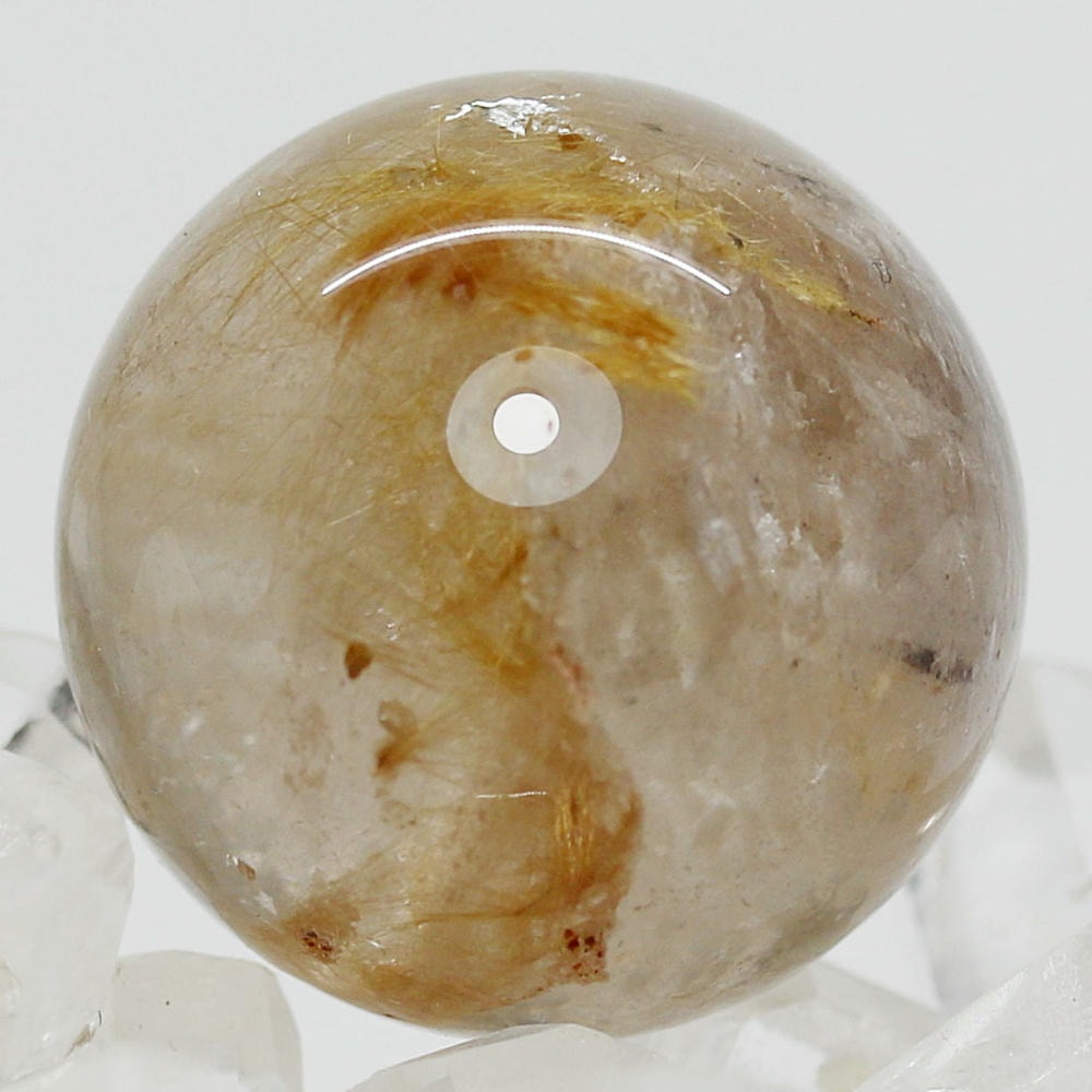 高品質]ブラジル産ガーデンクォーツ丸玉/庭園水晶スフィア（直径23.0mm