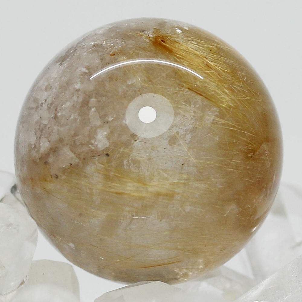 高品質]ブラジル産ガーデンクォーツ丸玉/庭園水晶スフィア（直径23.0mm