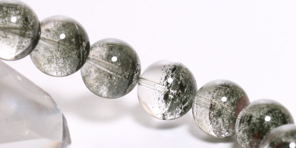 高品質]層状グリーンガーデンクォーツブレスレット/千層ガーデン水晶