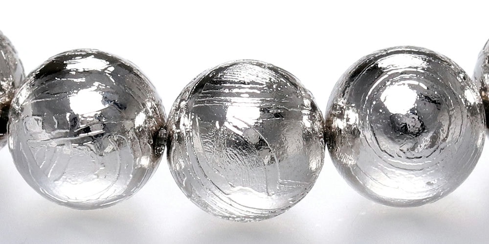 ナミビア共和国産]ギベオン隕石ブレスレット（約10mm玉/シルバーカラー