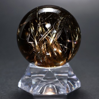 最高品質]太陽放射タイチンルチルクォーツブレスレット（約10mm玉