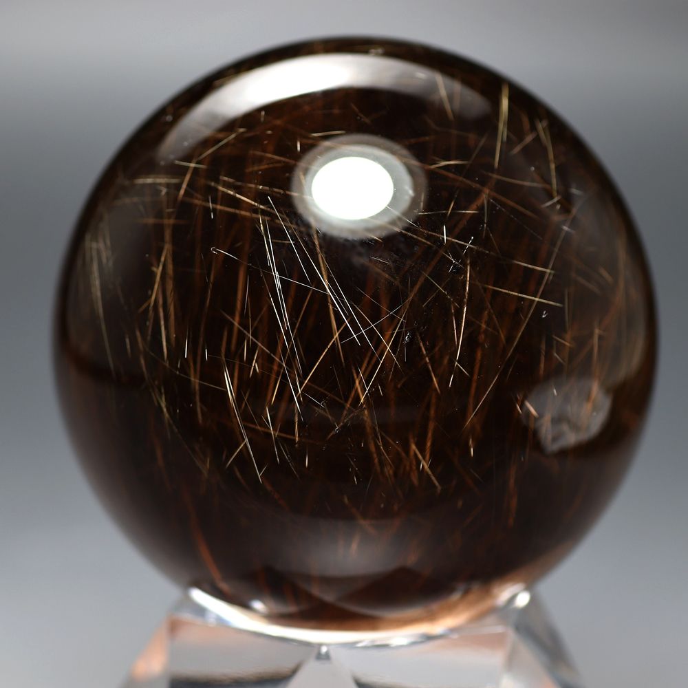 高品質]ブラジル産ゴールドルチルクォーツ丸玉/スフィア（直径62.0mm