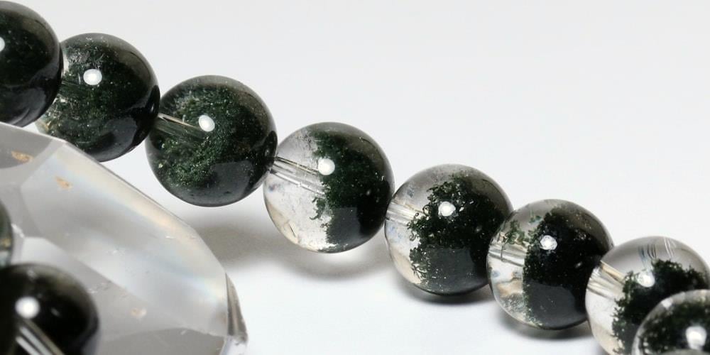 高品質++]ディープグリーンガーデンクォーツブレスレット/庭園水晶