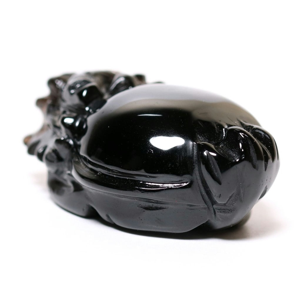 中国/山東省産]モリオン彫刻/天然黒水晶（龍亀/ロングイ） - 埼玉県