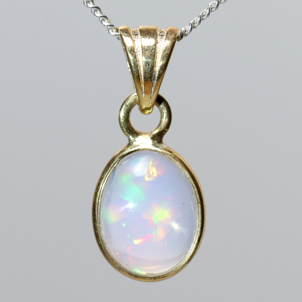 エチオピアオパールペンダントトップ（シルバー925/ゴールドメッキ