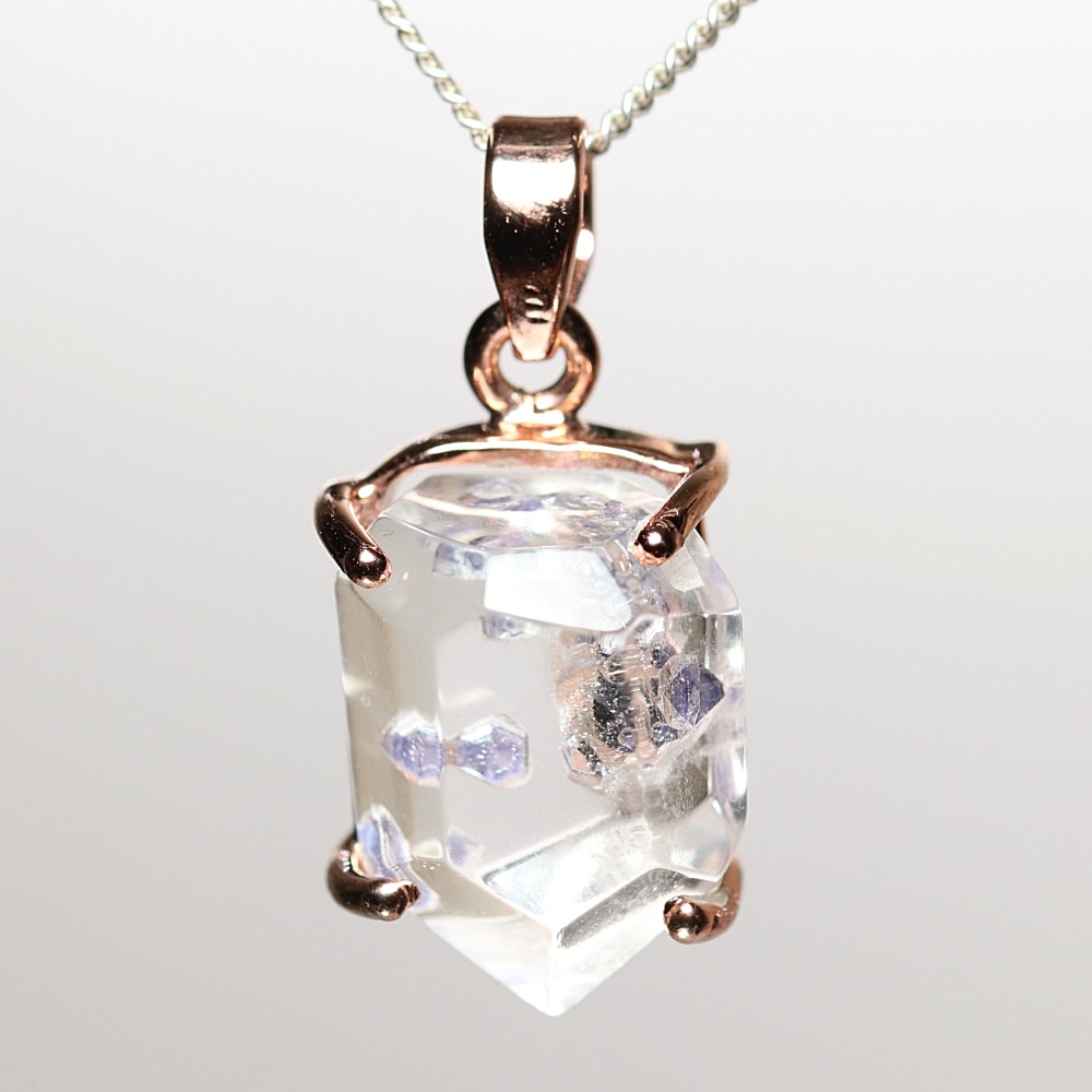 希少・高品質++]フローライトインクォーツペンダントトップ（シルバー