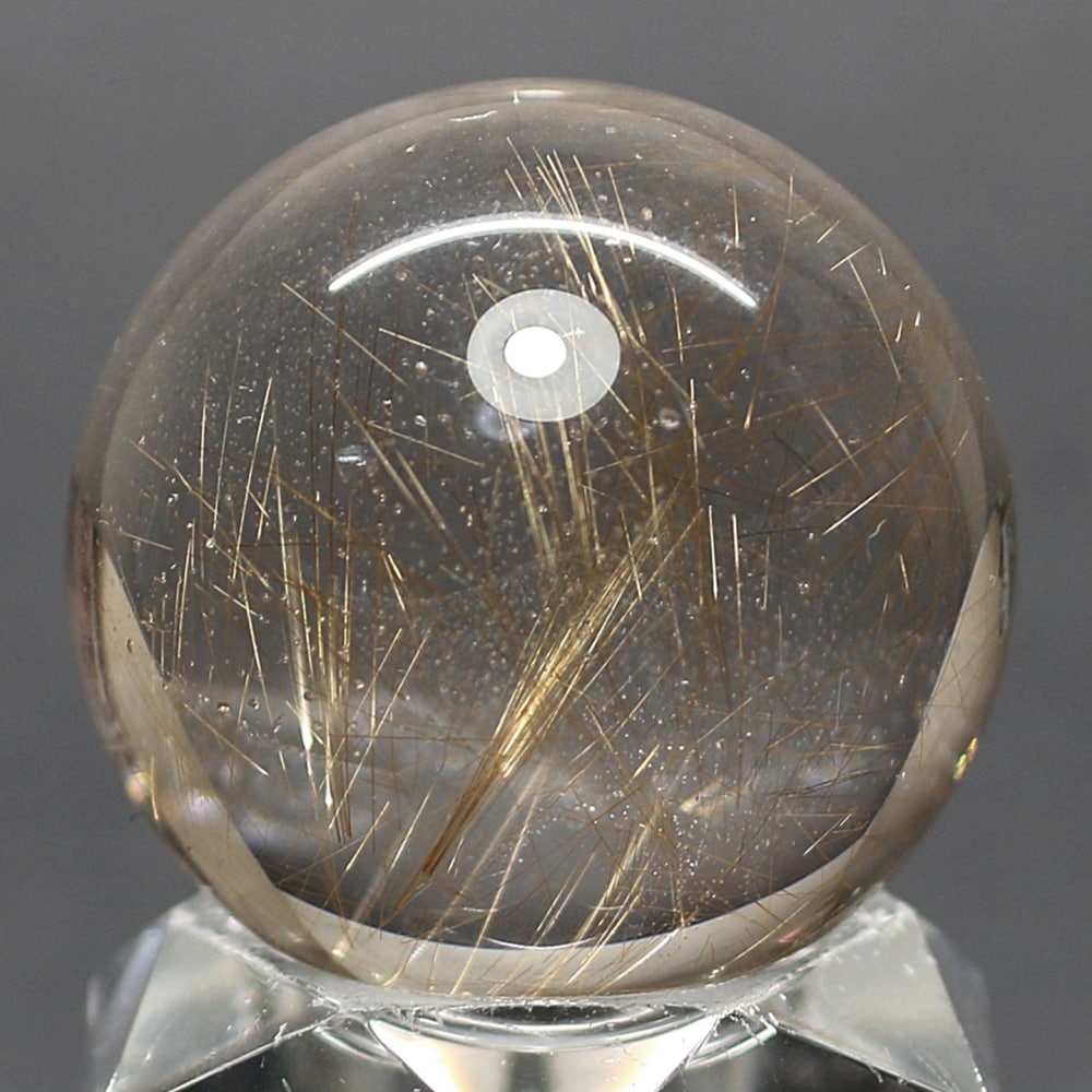 高品質]インド/マニハール産ヒマラヤ水晶丸玉/ルチルクォーツスフィア