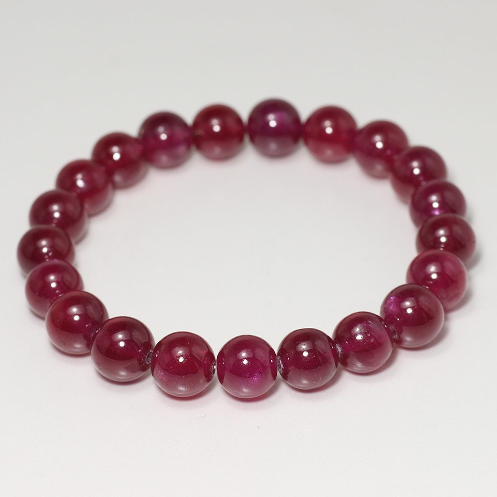 最高品質]宝石質ルビーブレスレット（約10mm玉） - 埼玉県吉川市の