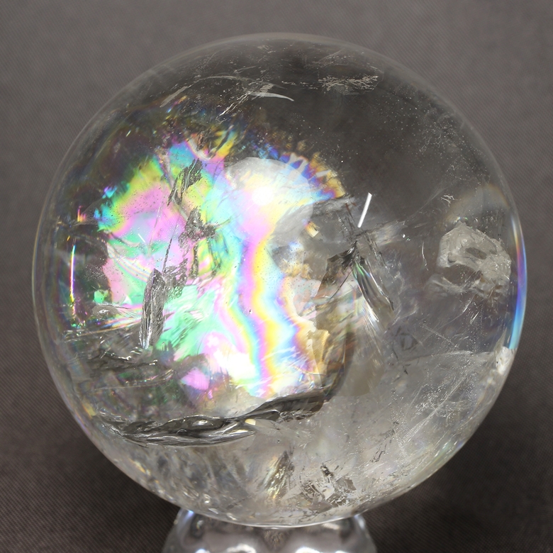 高品質]レインボー水晶丸玉/アイリスクォーツスフィア（73mm） - 埼玉