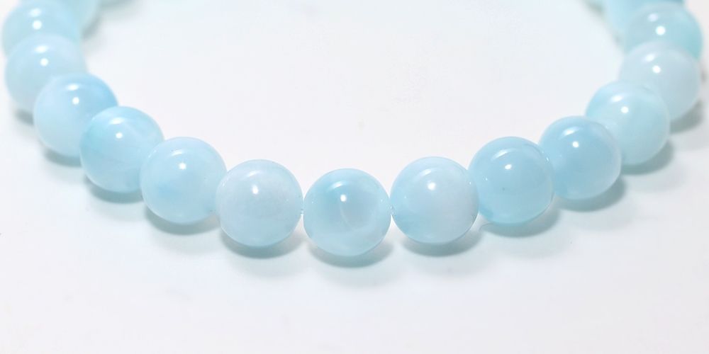 高品質]アイスラリマーブレスレット（約7.5mm玉） - 埼玉県吉川市の
