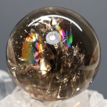 高品質++]ブラジル産アイリススモーキークォーツ丸玉/スモーキー